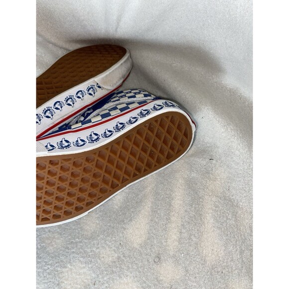 Vans BMX Off the Wall SK8-Hi Sneakers Sz 1.0 Kids Blue/Wht Checker Suede Skate - Picture 8 of 11